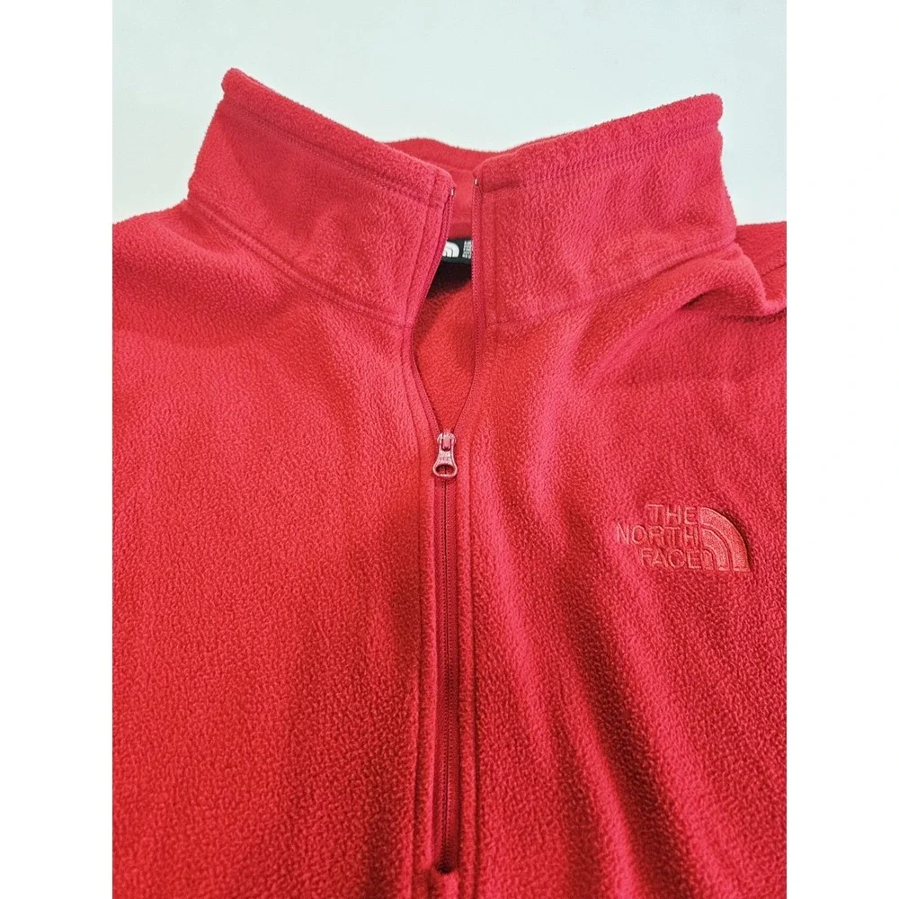 The North Face Fleece Pullover Men's Size 2XL 1/2‎ Zip Sweater Red Base Layer